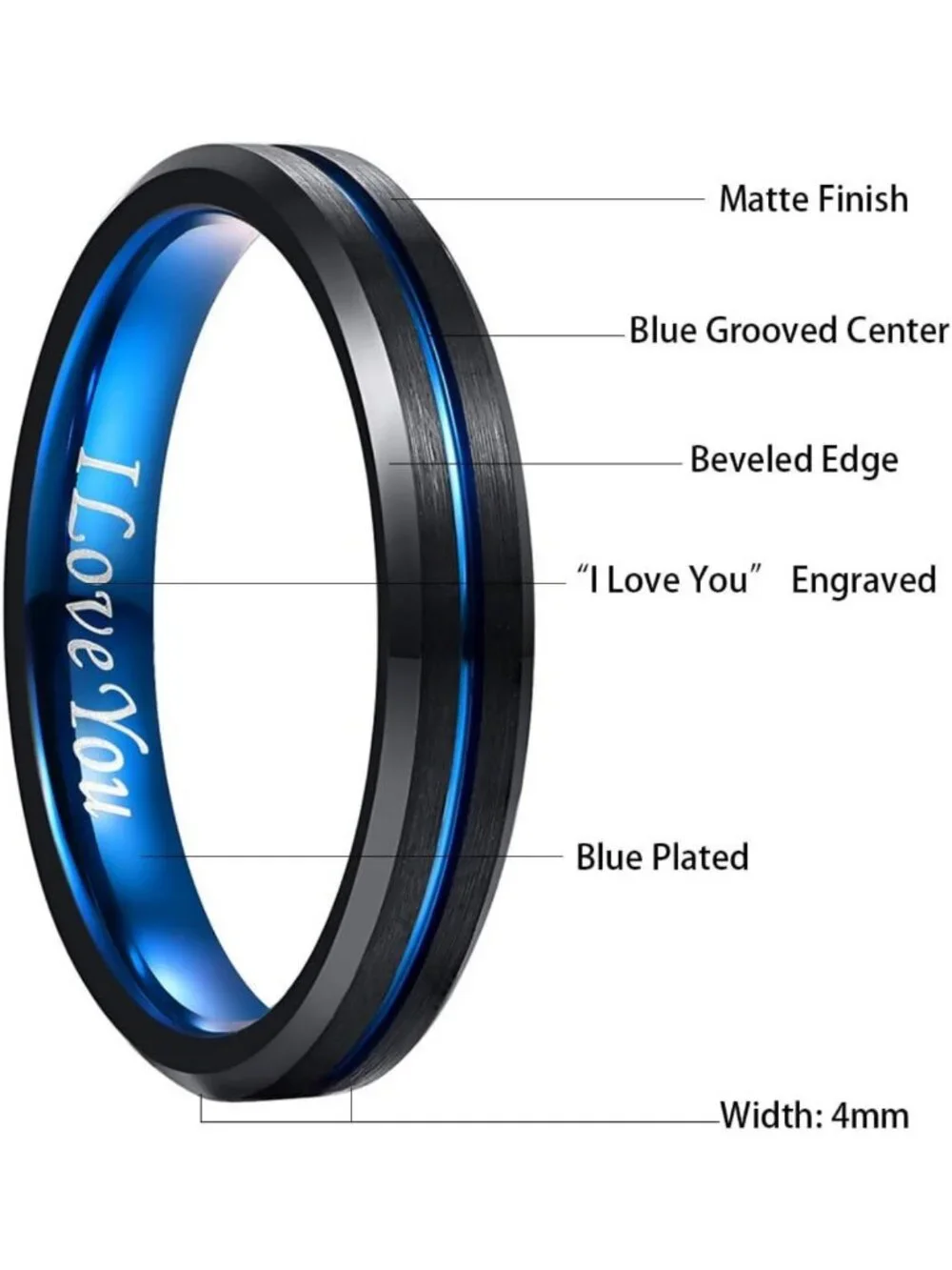 Stylish Tungsten Wedding Bands for Men & Women - Multicolor, Engraved, 4-10mm